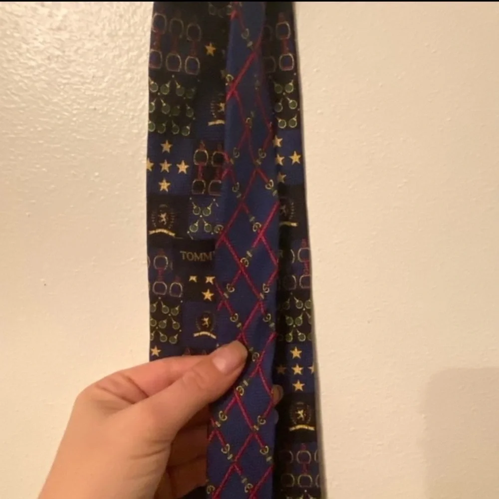 Tommy Hilfiger 100% silk blue tie